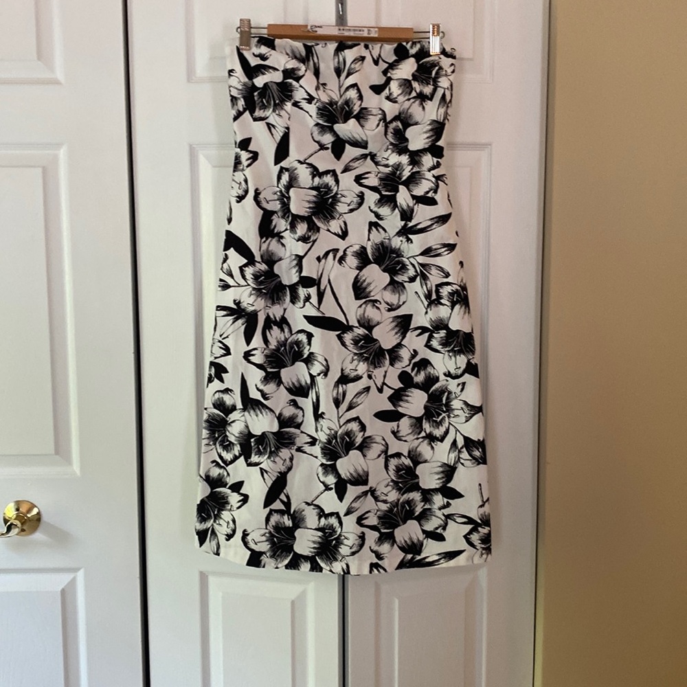 The Limited Floral strapless A line dress